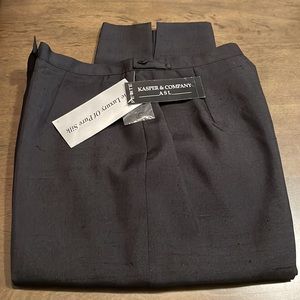 NWT Kasper & Company ASL Tunis Petite Size 12 Pure Silk Ankle Length Trousers